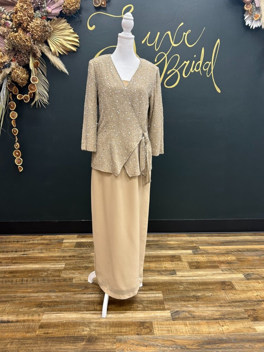 Vintage Chadwick's Beaded Jacket Long Mother of the Bride Dress